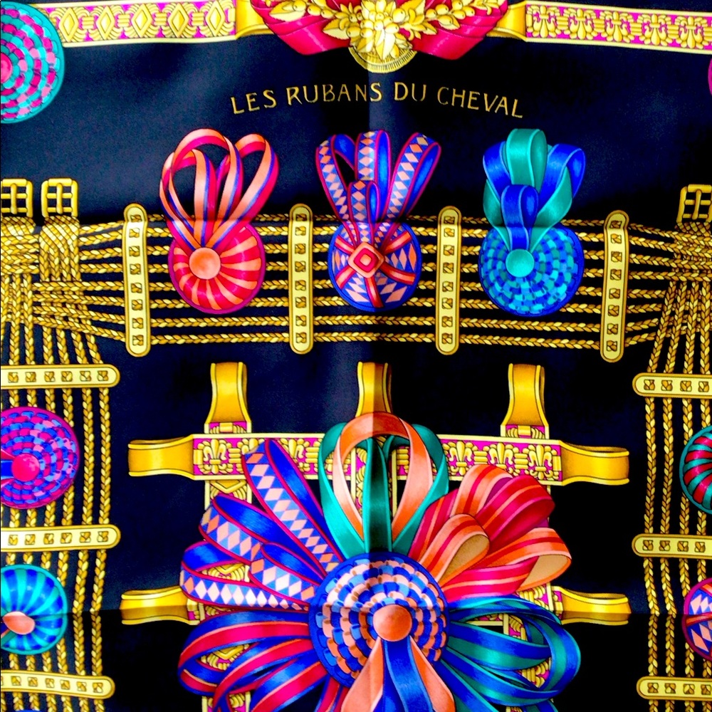Hermes Silk Scarf Les Ruban Du Cheval